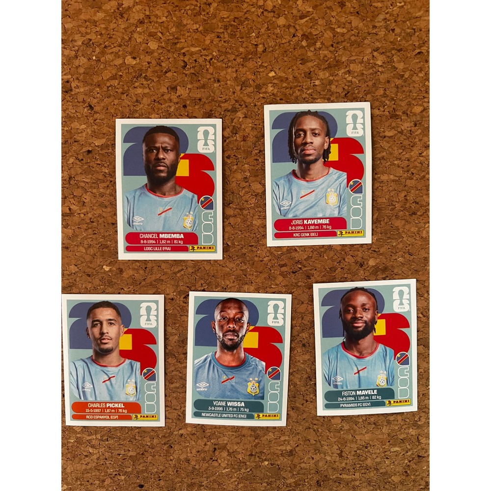 Panini FIFA World Cup 2026 DR Congo Sticker Lot Mbemba Wissa Kayembe Pickel